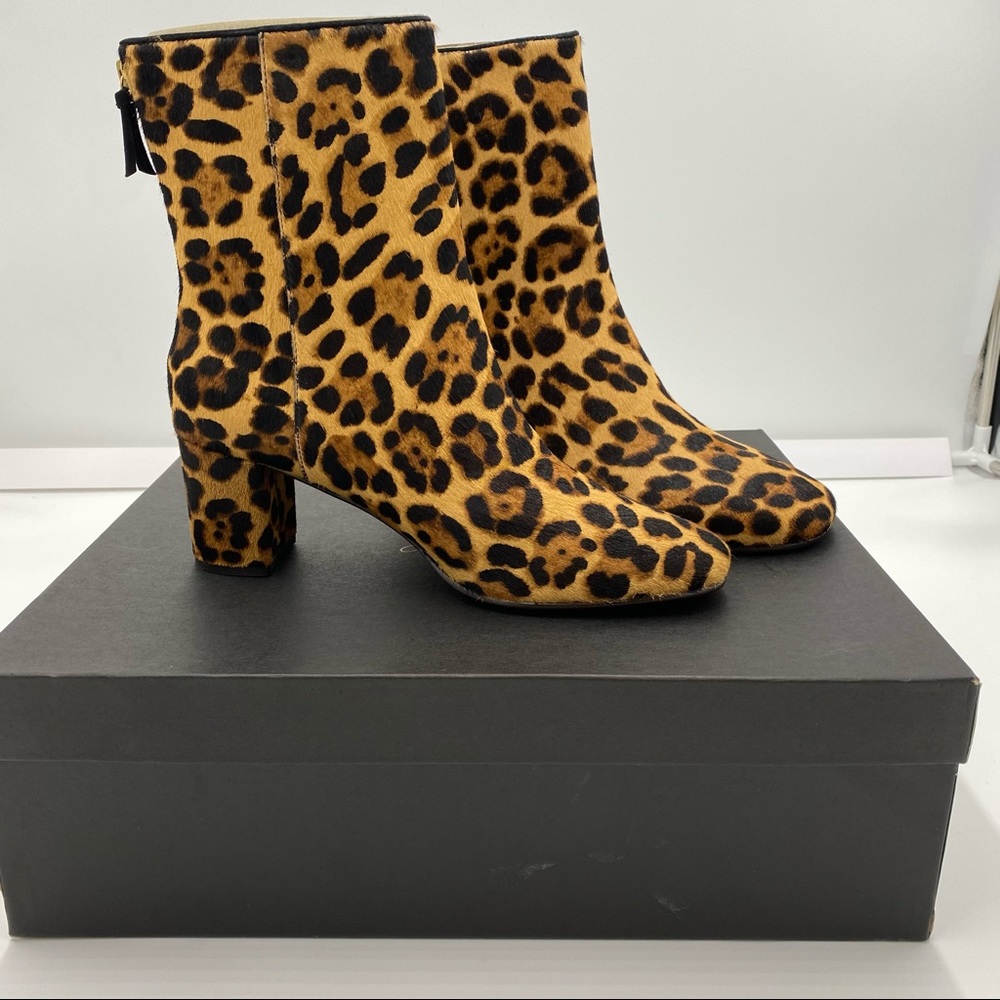 J.Crew Calf Hair Ankle Boot Size 8.5 Mahogany NWT